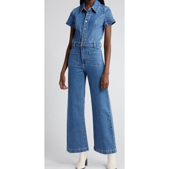 Rolla's Sailor Short Sleeve Denim Jumpsuit size XL - Picture 10 of 11